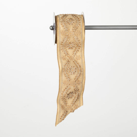 Gold Beaded Brocade Ribbon