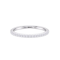 Fine Modern Fine Line Hidden Halo Diamond Wedding Band