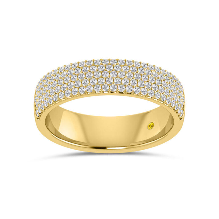 Etolie Yellow Gold Half Coverage Lab Grown Diamond Ring