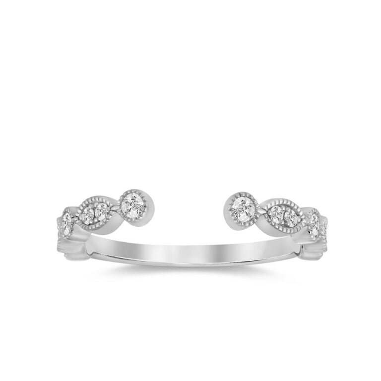 Mae Milgrain Bezel Lab Grown Open Diamond Ring