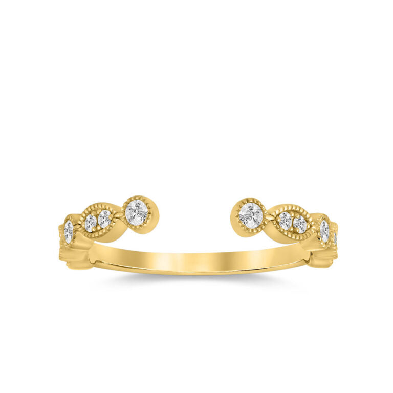 Mae Milgrain Bezel Lab Grown Open Diamond Ring