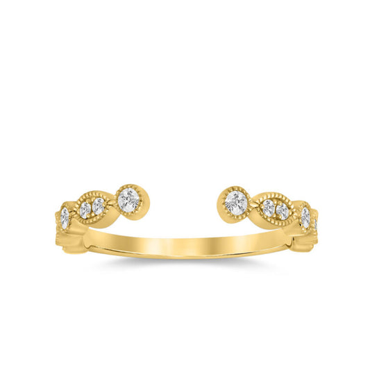 Mae Milgrain Bezel Lab Grown Open Diamond Ring