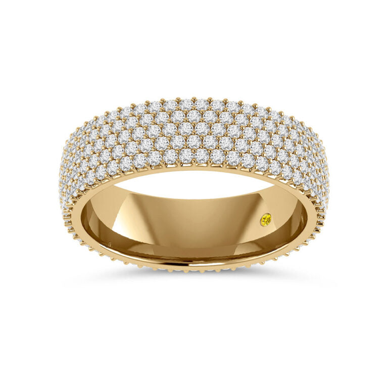 Etolie Yellow Gold Full Coverage Lab Grown Eternity Diamond Ring