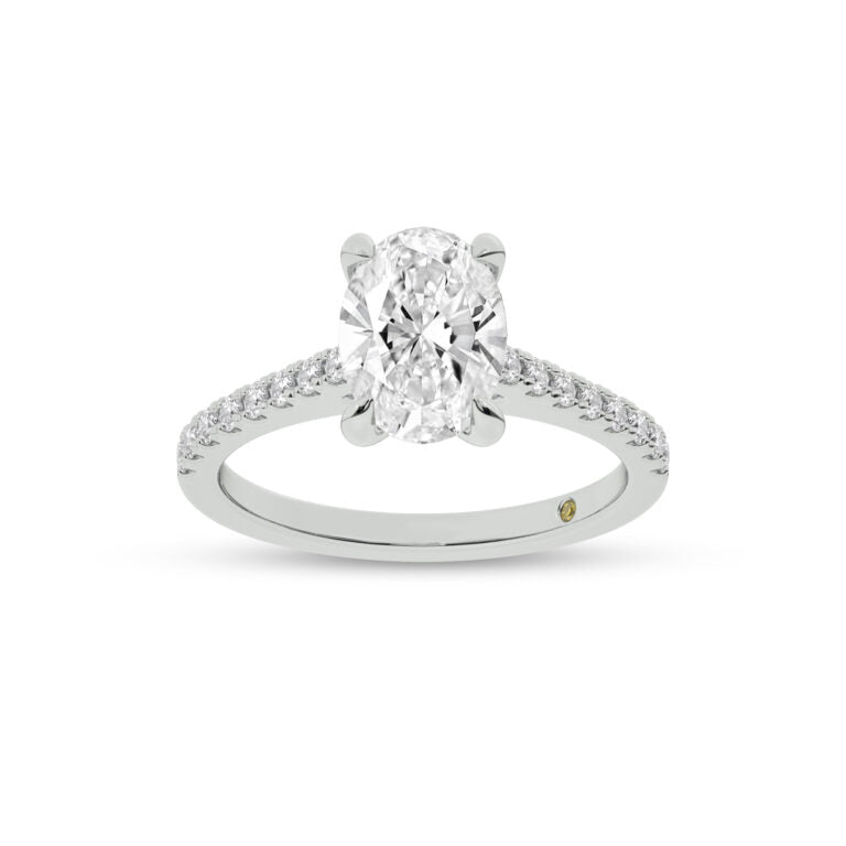 Destiny Half Coverage Oval Lab Diamond Engagement Ring