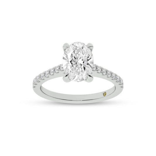 Destiny Half Coverage Oval Lab Diamond Engagement Ring