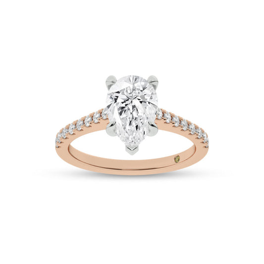 Destiny Half Coverage Pear Shape Lab Diamond Engagement Ring
