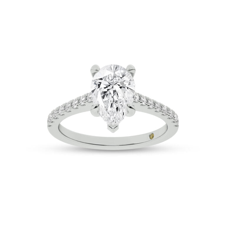 Destiny Half Coverage Pear Shape Lab Diamond Engagement Ring