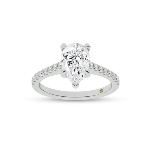 Destiny Half Coverage Pear Shape Lab Diamond Engagement Ring