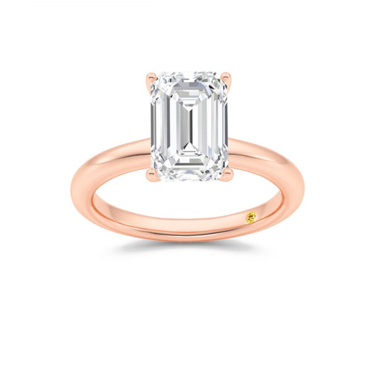 Lima Timeless Emerald Cut Lab Grown Solitaire Diamond Ring