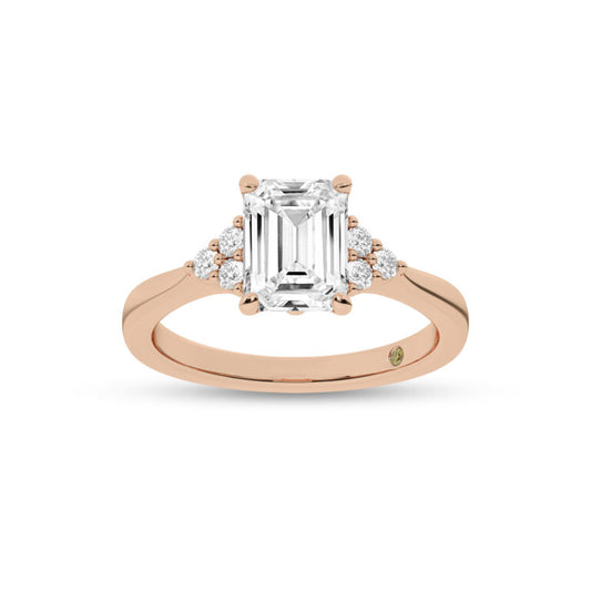 Eldra Illusion Trilliant Emerald Cut Lab Grown Diamond Engagement Ring