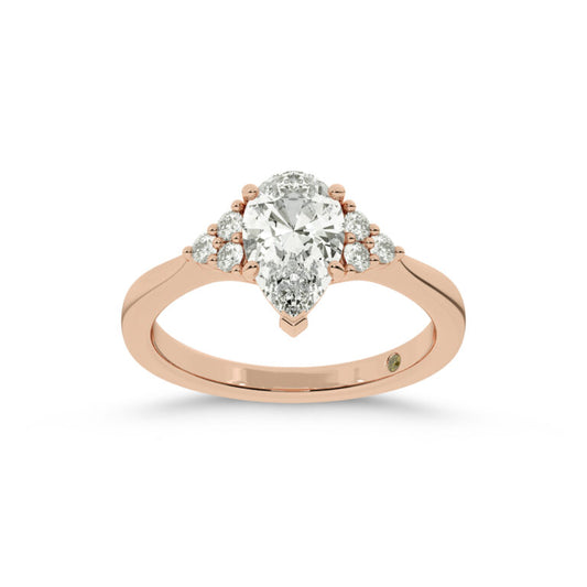 Eldra Illusion Trilliant Pear Shape Lab Grown Diamond Engagement Ring