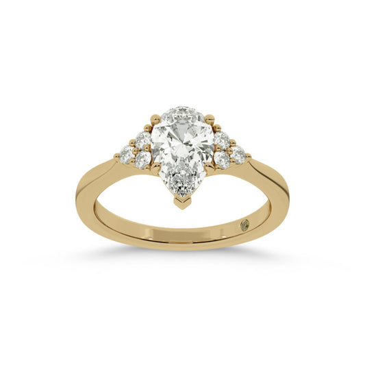 Eldra Illusion Trilliant Pear Shape Lab Grown Diamond Engagement Ring