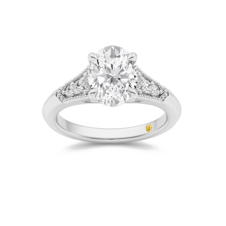 Lily Art Deco Oval Lab Grown Diamond Engagement Ring