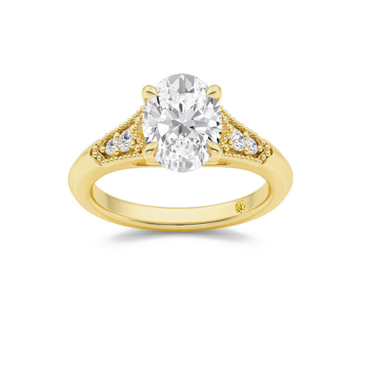 Lily Art Deco Oval Lab Grown Diamond Engagement Ring