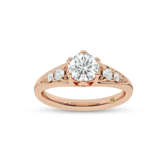Lyon Tapered Pavé Round Lab Grown Diamond Engagement Ring