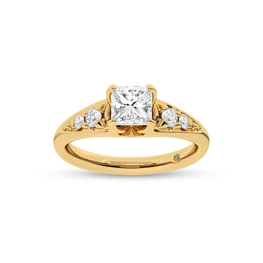 Lyon Tapered Pavé Princess Cut Lab Grown Diamond Engagement Ring