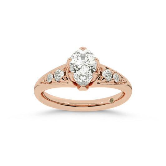 Lyon Tapered Pavé Pear Shape Lab Grown Diamond Engagement Ring