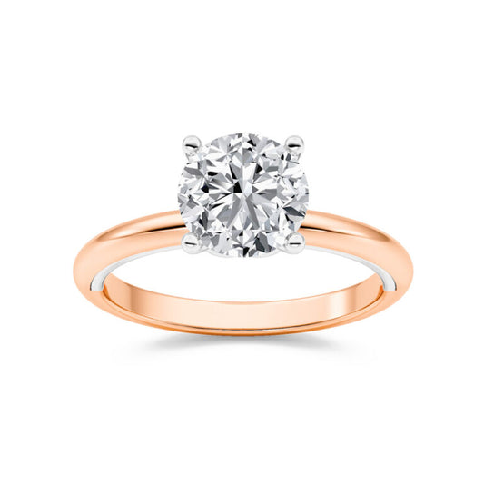 Harmony Bloom Two Toned Round Lab Grown Diamond Engagement Ring