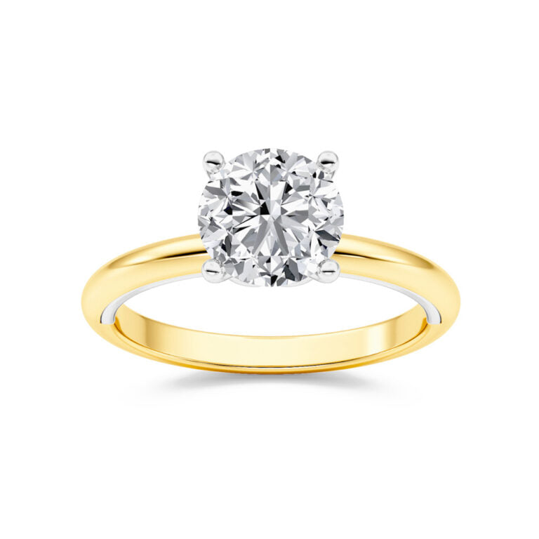 Harmony Bloom Two Toned Round Lab Grown Diamond Engagement Ring