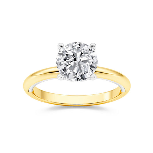 Harmony Bloom Two Toned Round Lab Grown Diamond Engagement Ring