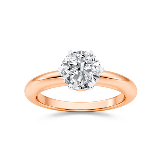 Ember Bloom Two Toned Round Lab Grown Diamond Engagement Ring