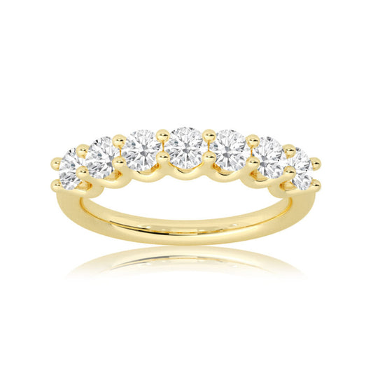 Krabi Yellow Gold Seven Stone Lab Grown Diamond Ring
