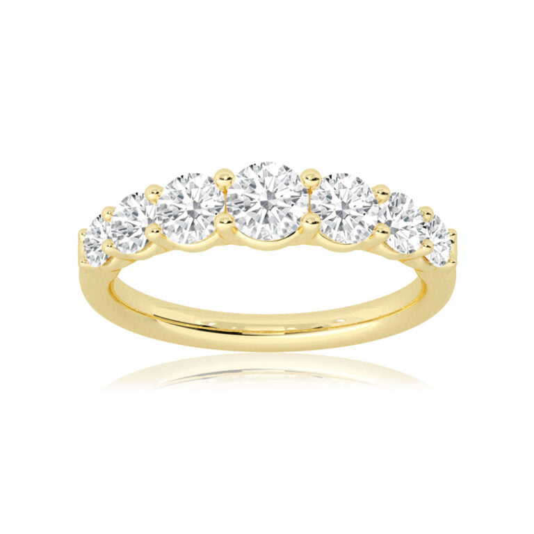 Ionia Yellow Gold Graduating U-Prong Lab Grown Diamond Ring