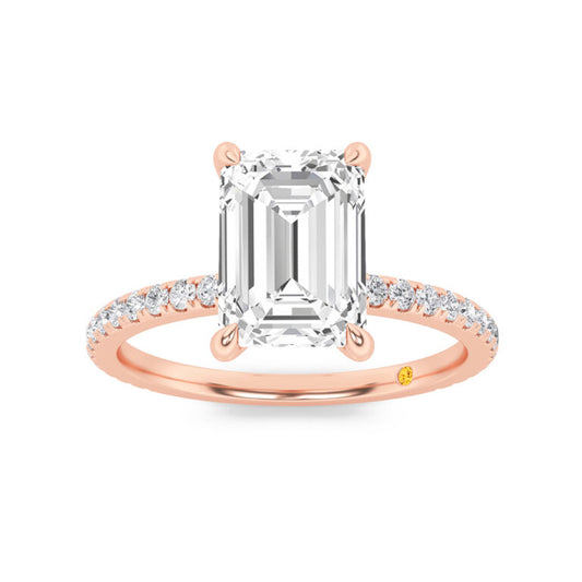 Florence Hidden Halo Emerald Cut Lab Grown Diamond Engagement Ring