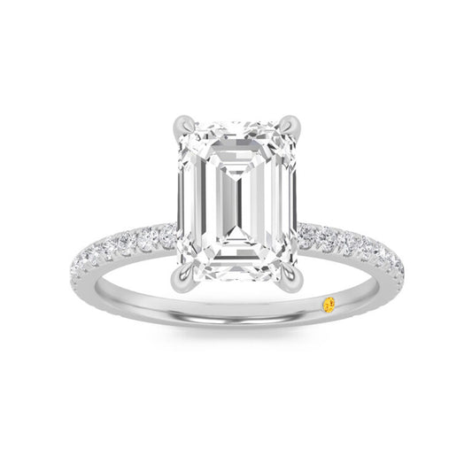 Florence Hidden Halo Emerald Cut Lab Grown Diamond Engagement Ring