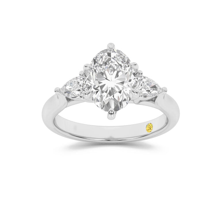 Lumina Three Stone Oval Lab Grown Diamond Engagement Ring