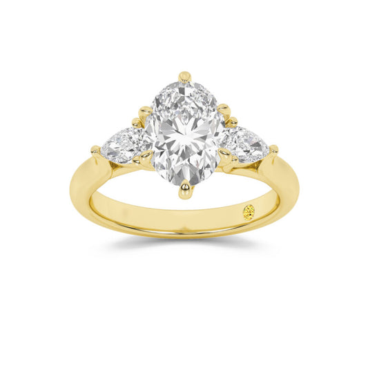 Lumina Three Stone Oval Lab Grown Diamond Engagement Ring