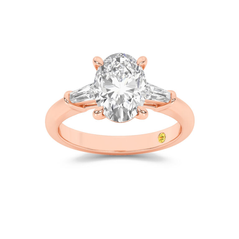 Ignite Three Stone Oval Lab Grown Diamond Engagement Ring
