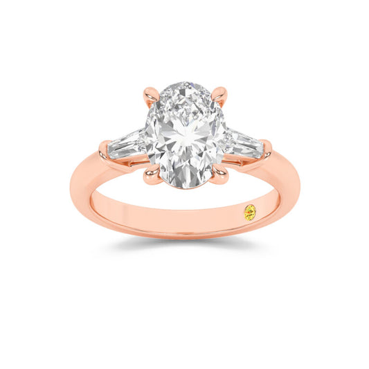 Ignite Three Stone Oval Lab Grown Diamond Engagement Ring
