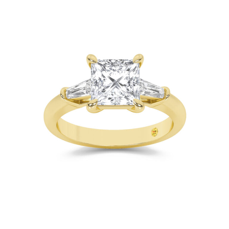 Ignite Three Stone Princess Cut Lab Grown Diamond Engagement Ring