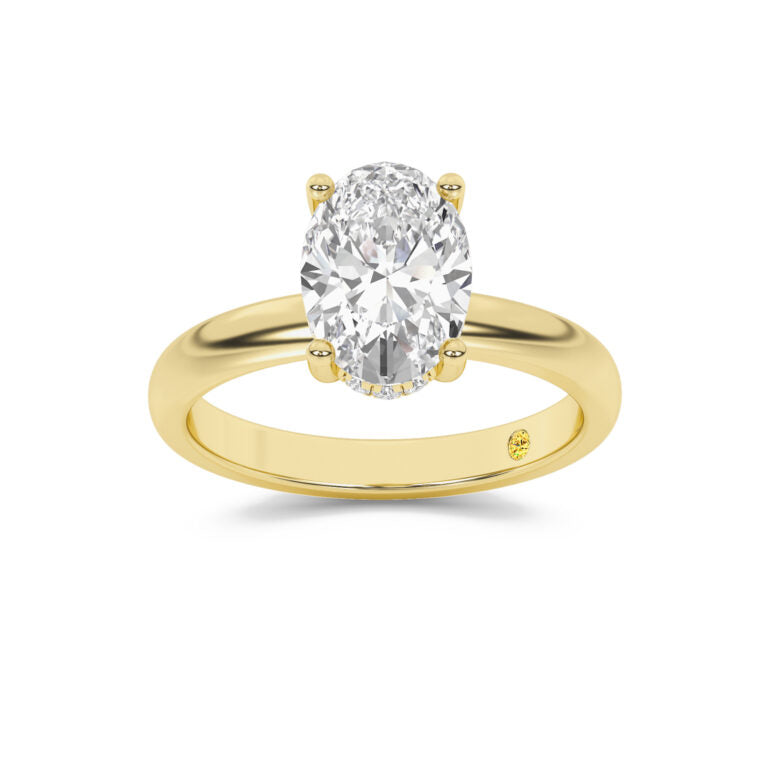 Firefly Hidden Halo Oval Lab Grown Diamond Engagement Ring