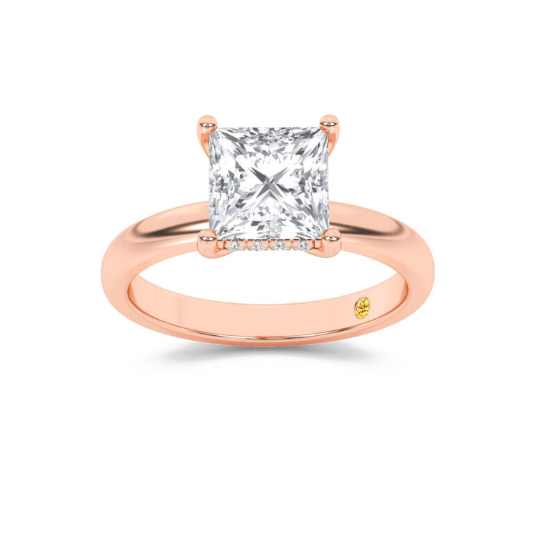 Firefly Hidden Halo Princess Cut Lab Grown Diamond Engagement Ring