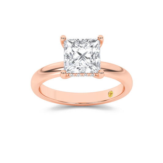 Firefly Hidden Halo Princess Cut Lab Grown Diamond Engagement Ring
