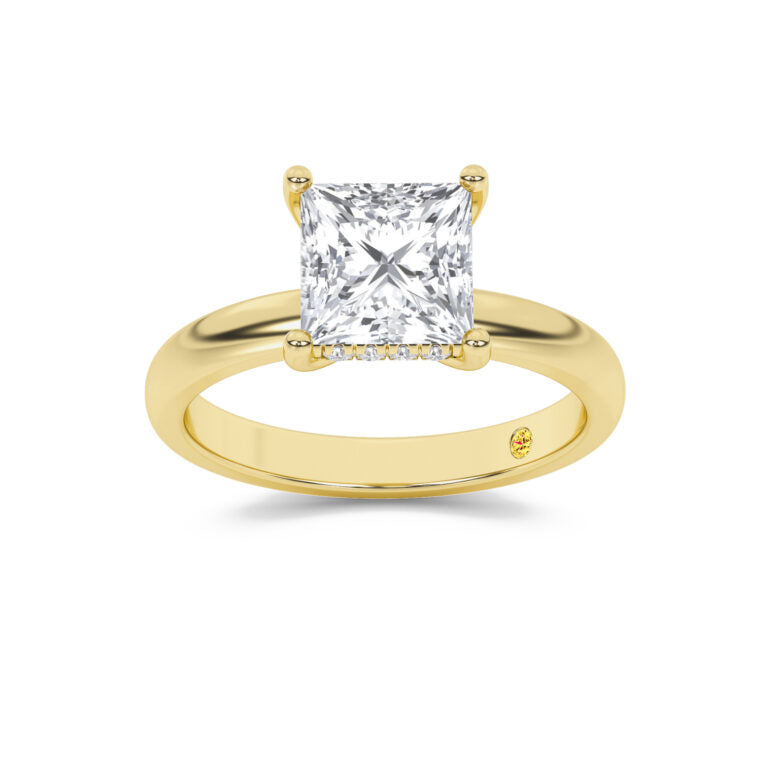 Firefly Hidden Halo Princess Cut Lab Grown Diamond Engagement Ring