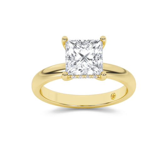 Firefly Hidden Halo Princess Cut Lab Grown Diamond Engagement Ring