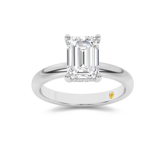 Firefly Hidden Halo Emerald Cut Lab Grown Diamond Engagement Ring