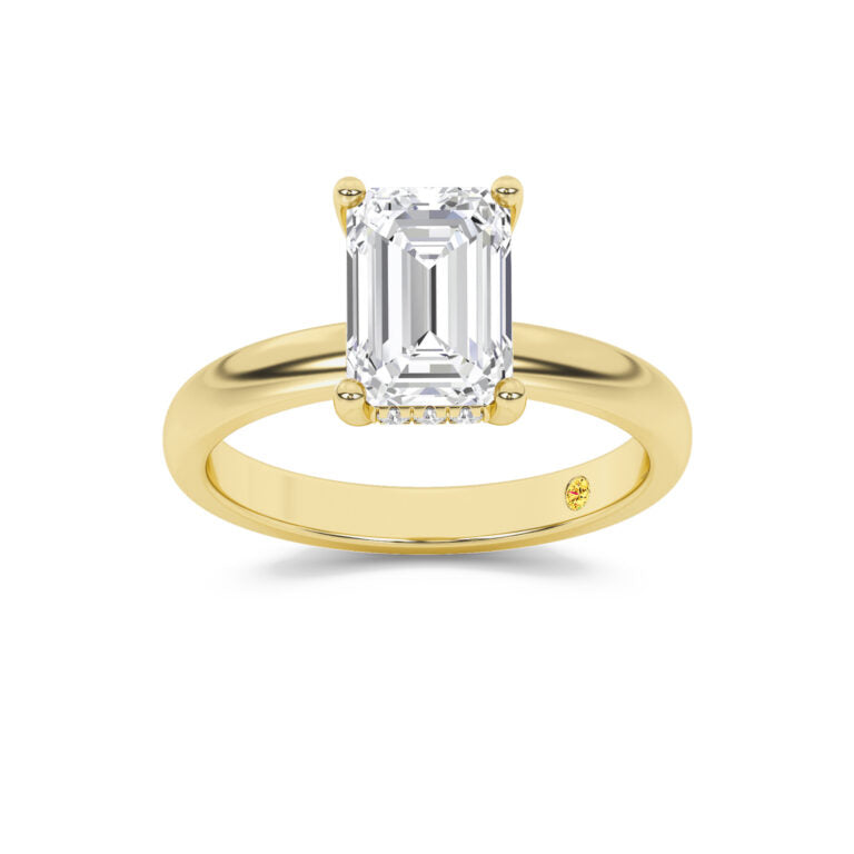 Firefly Hidden Halo Emerald Cut Lab Grown Diamond Engagement Ring