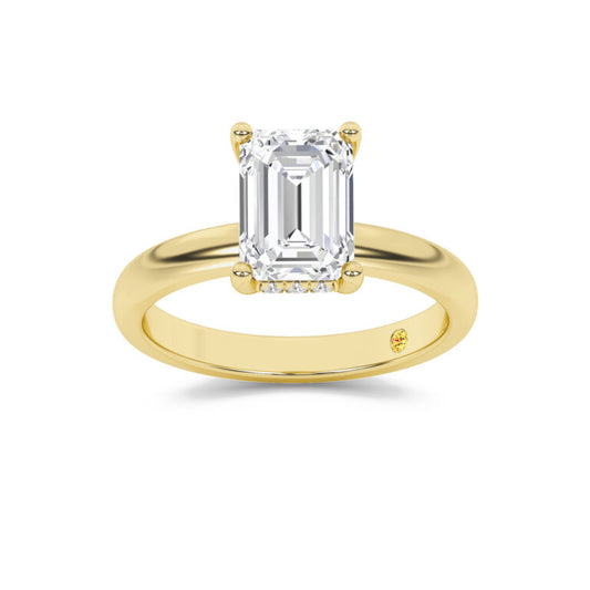 Firefly Hidden Halo Emerald Cut Lab Grown Diamond Engagement Ring