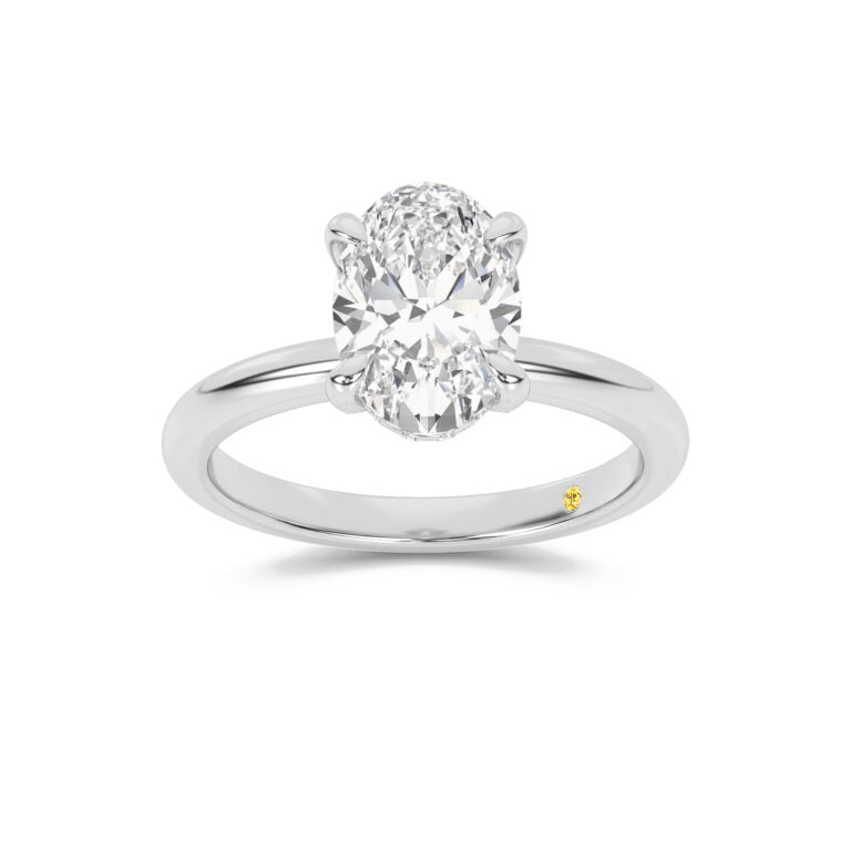 Dream Weaver Hidden Halo Oval Lab Grown Diamond Engagement Ring