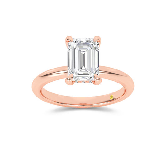 Dream Weaver Hidden Halo Emerald Cut Lab Grown Diamond Engagement Ring