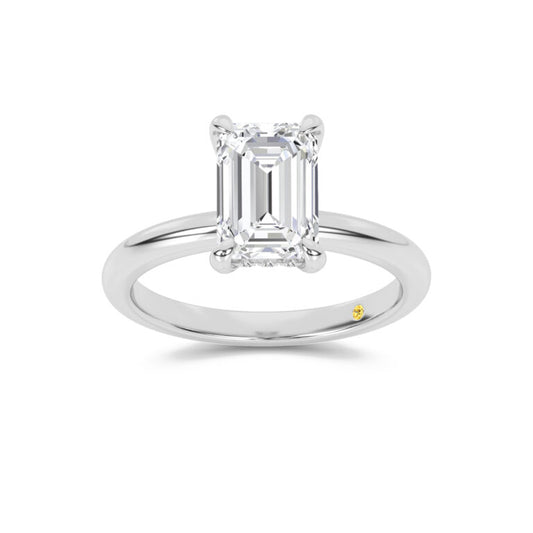 Dream Weaver Hidden Halo Emerald Cut Lab Grown Diamond Engagement Ring