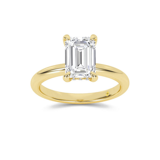 Dream Weaver Hidden Halo Emerald Cut Lab Grown Diamond Engagement Ring