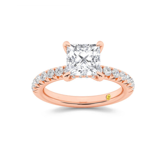 Embers Half Coverage Hidden Halo Princess Cut Lab Grown Diamond Engagement Ring