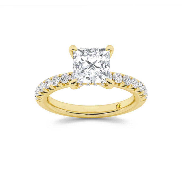 Embers Half Coverage Hidden Halo Princess Cut Lab Grown Diamond Engagement Ring