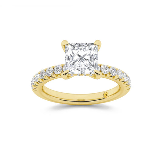 Embers Half Coverage Hidden Halo Princess Cut Lab Grown Diamond Engagement Ring