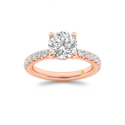 Embers Three Quarter Coverage Hidden Halo Round Lab Grown Diamond Engagement Ring